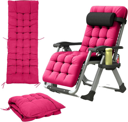 Extra Thick 8Cm Full Length Zero Gravity Chair Only Cushion Soft Padded Seat with Ties Quilted & Breathable Fabric for Recliners Patio Chairs Garden Loungers (170 x 53 x 8 cm)