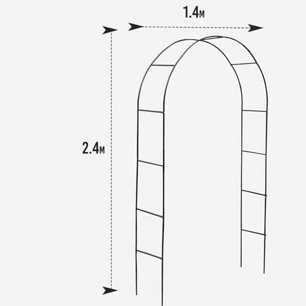 2.4M Metal Garden Arch – Heavy-Duty Steel Plant Support