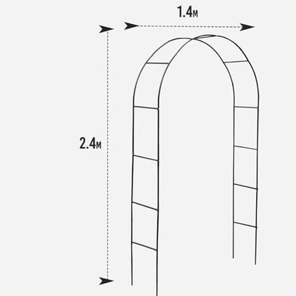 2.4M Metal Garden Arch – Heavy-Duty Steel Plant Support