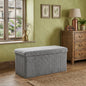 Ribbed Velvet Storage Ottoman Box with Lid – Foldable Footstool Seat & Home Storage Chest Large Size, 5 Colours)