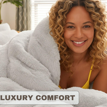 Snuggle Bedding Polyester Fleece Duvet Cover Super Warm & Cosy Set Double King Single Bed Must-Have Winter Comfort