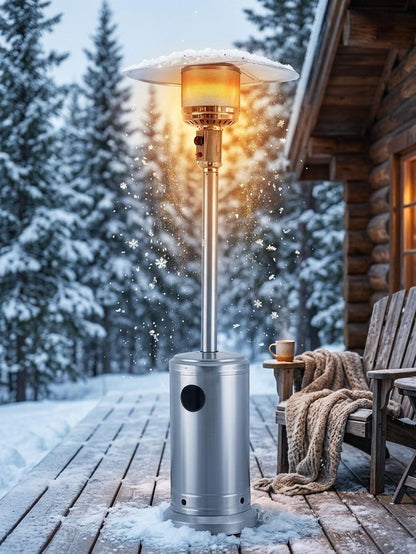 Outdoor Freestanding Gas Patio Heater with Adjustable Heat Control & Easy Ignition – Garden Terrace Outdoor Standing Heater for Patio, Balcony & Backyard Heating