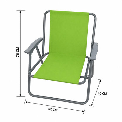 Spring Beach Chair Outdoor Folding Sun Lounger Chair with Armrests Lightweight Portable Garden Deck Chair for Beach, Camping, Fishing, Picnic & BBQ