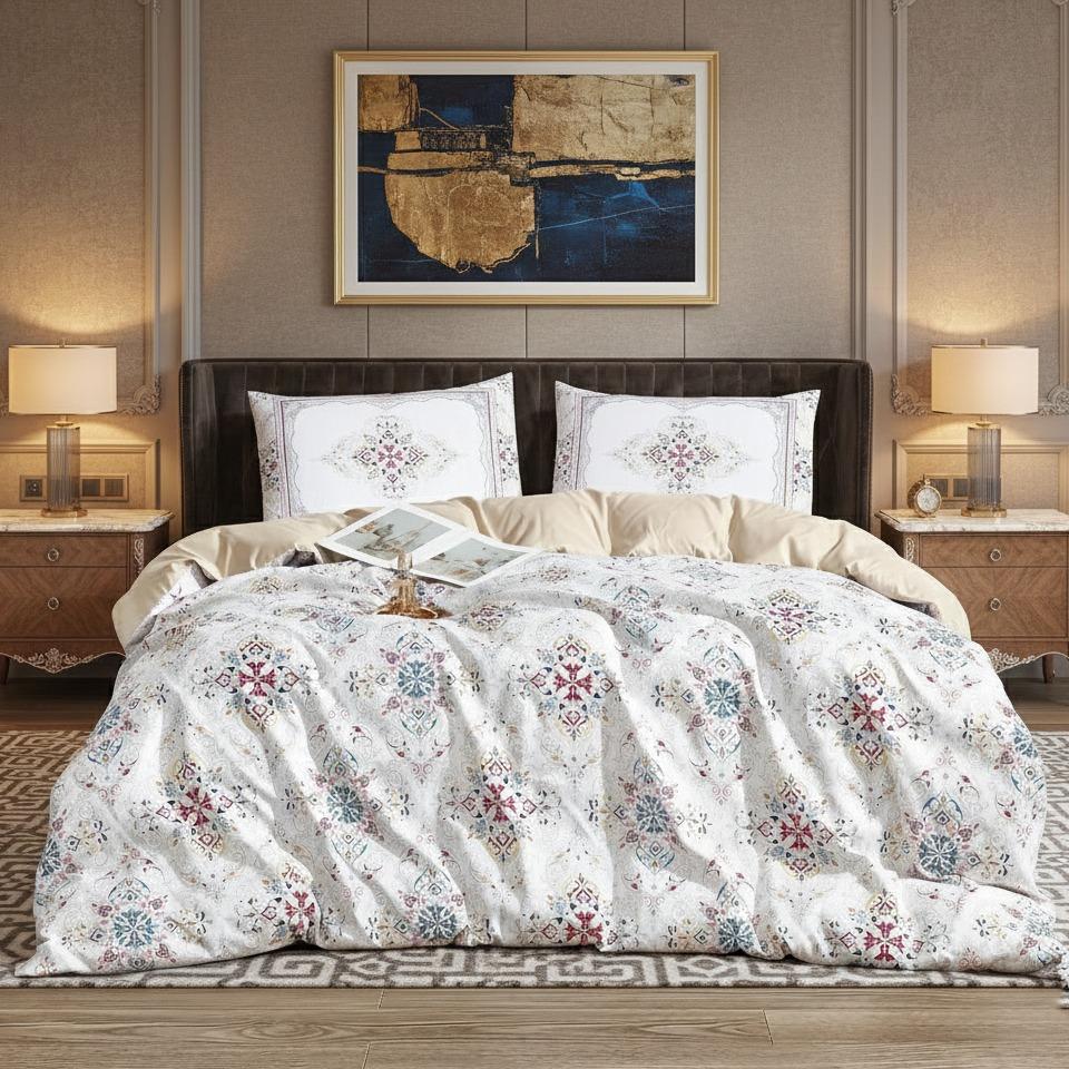 Floral Duvet Cover Set 3 Piece Double & King Size Soft Microfiber Bedding Set with 2 Pillowcases Floral Bed Linen Quilt Cover UK