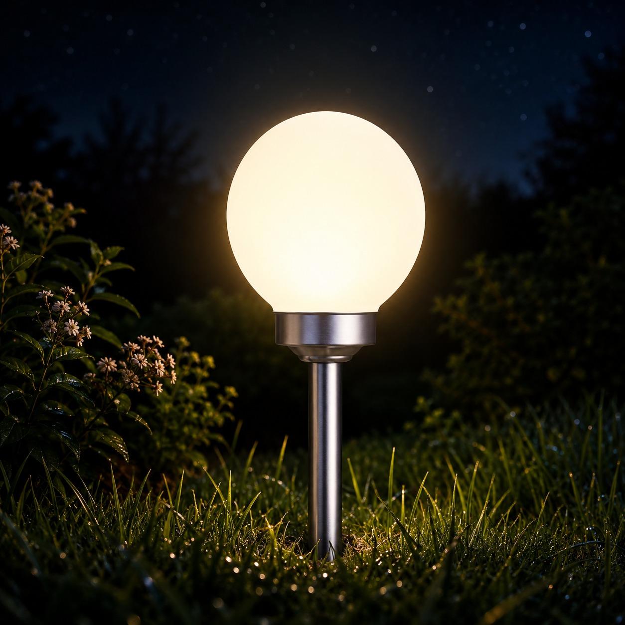 2PCS Solar Outdoor Ball Lights 43cm LED Garden Globe Lights Waterproof Yard Patio Pathway Lighting