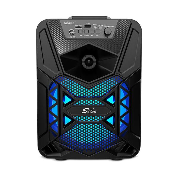 8 Inch Wireless Bluetooth Trolley Speaker with Microphone LED Lights Portable Outdoor Party Speaker with Rechargeable Battery