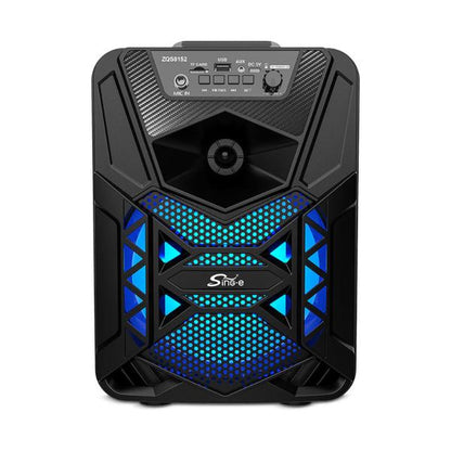 8 Inch Wireless Bluetooth Trolley Speaker with Microphone LED Lights Portable Outdoor Party Speaker with Rechargeable Battery