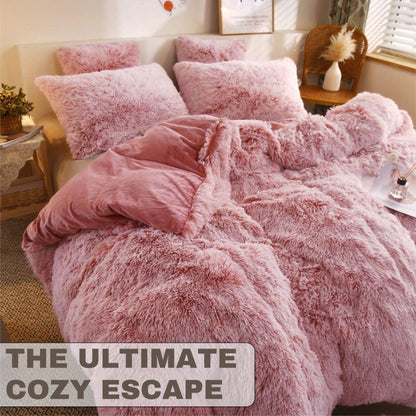 Snuggle Bedding Polyester Fleece Duvet Cover Super Warm & Cosy Set Double King Single Bed Must-Have Winter Comfort