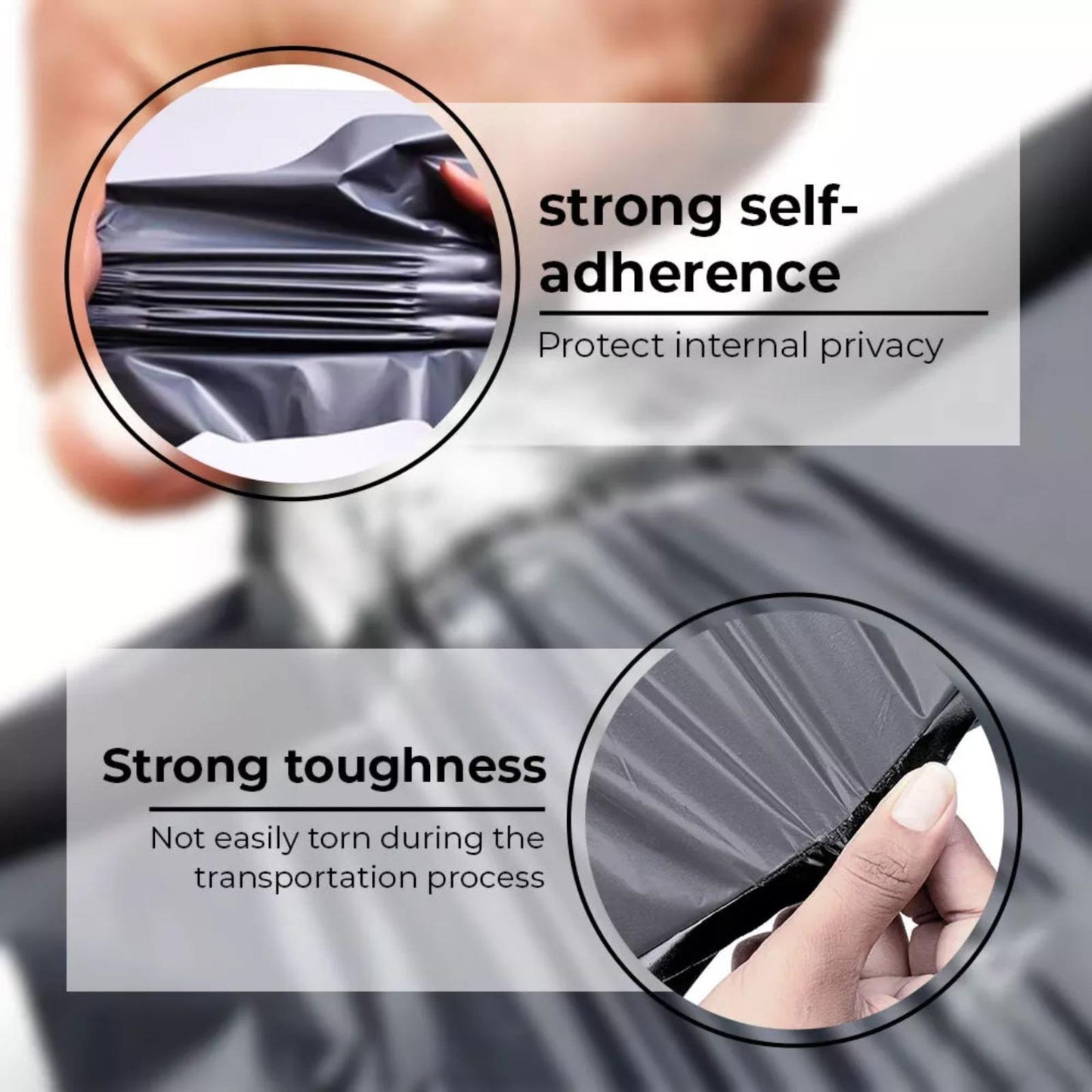 50-Pack Grey Mailing Bags, Self Seal, Waterproof & Opaque Postage Bags for Clothing, Textiles & Small Business Shipping
