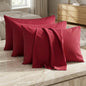 4 Pack Microfiber Pillowcases 50x75cm Standard Size Soft Breathable Pillow Covers with Envelope Closure Smooth Brushed Bedding Set