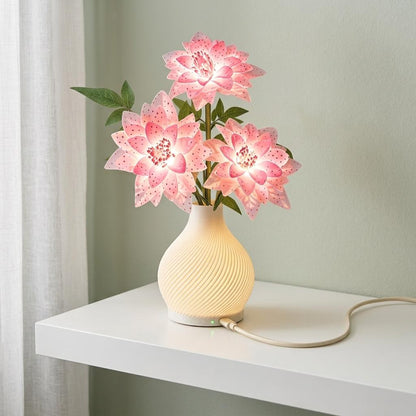 Decorative Flower Table Lamp USB Powered 38 x 13cm LED Style Desk Lamp for Bedroom, Living Room & Home Décor