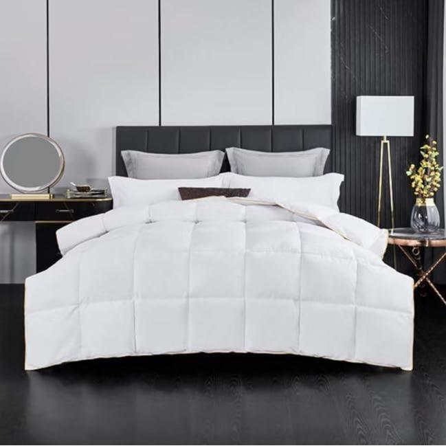 Goose Feather & Down Duvet cover set, Cotton Cover, Box-Stitched, All Season Warm quilts Cover set tog 10.5 to tog 18.5 cold night