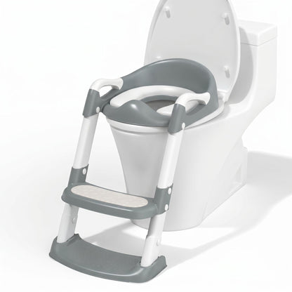 Toddler Potty Training Seat with Adjustable Ladder Steps Non-Slip Kids Toilet Training Seat Safe BPA-Free Toilet Trainer for Boys & Girls