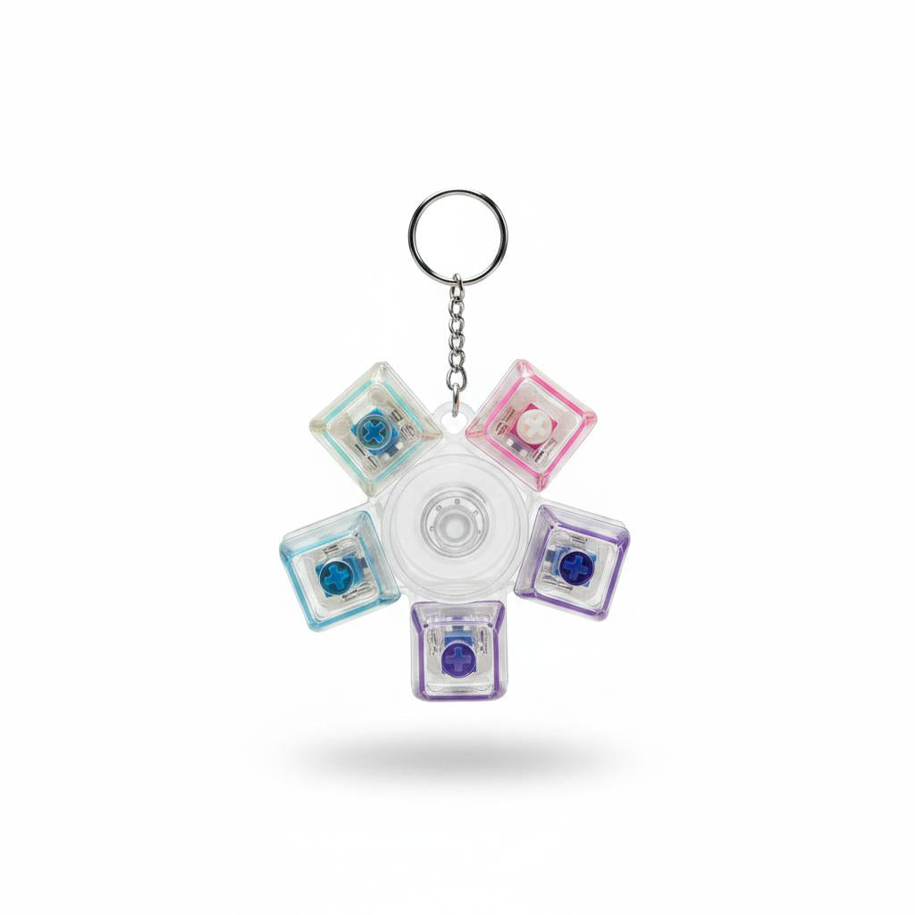 Sensory Fidget Cube Keychain Stress Relief Toy Multi Button Anti Anxiety Keyring Toy for Adults