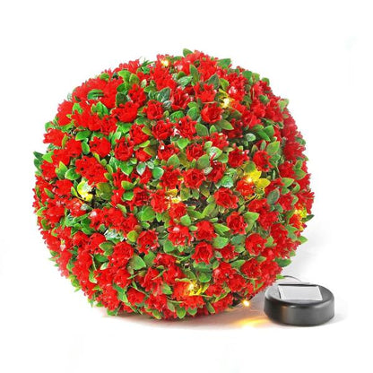 Solar Powered Topiary Ball Lights – 27cm Hanging LED Garden Ornament for Wedding, Backyard and Balcony Decor