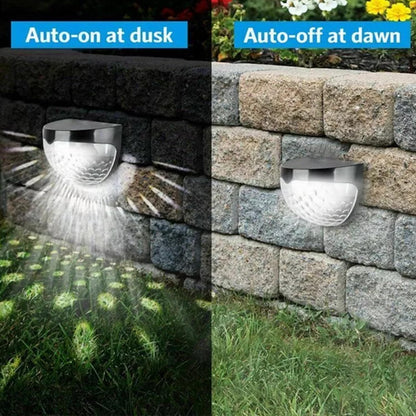 Garden Lights Pack of 4 Outdoor Lights Waterproof Night Light for Pathway Patio Deck Fence Solar Security Light with Dusk to Dawn Sensor Outdoor Lighting