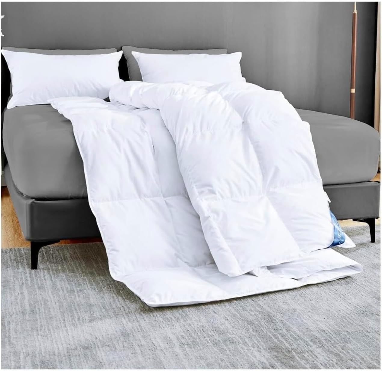 13.5 Tog Duck Feather & Down Duvet All Seasons Quilt with Anti-Dust Mite Down-Proof Cover Soft Warm & Machine Washable