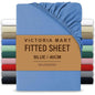 Extra Deep Fitted Bed Sheet 40cm Soft Plain Mattress Cover with Elastic Fit Easy Care Bedding for Daily Use