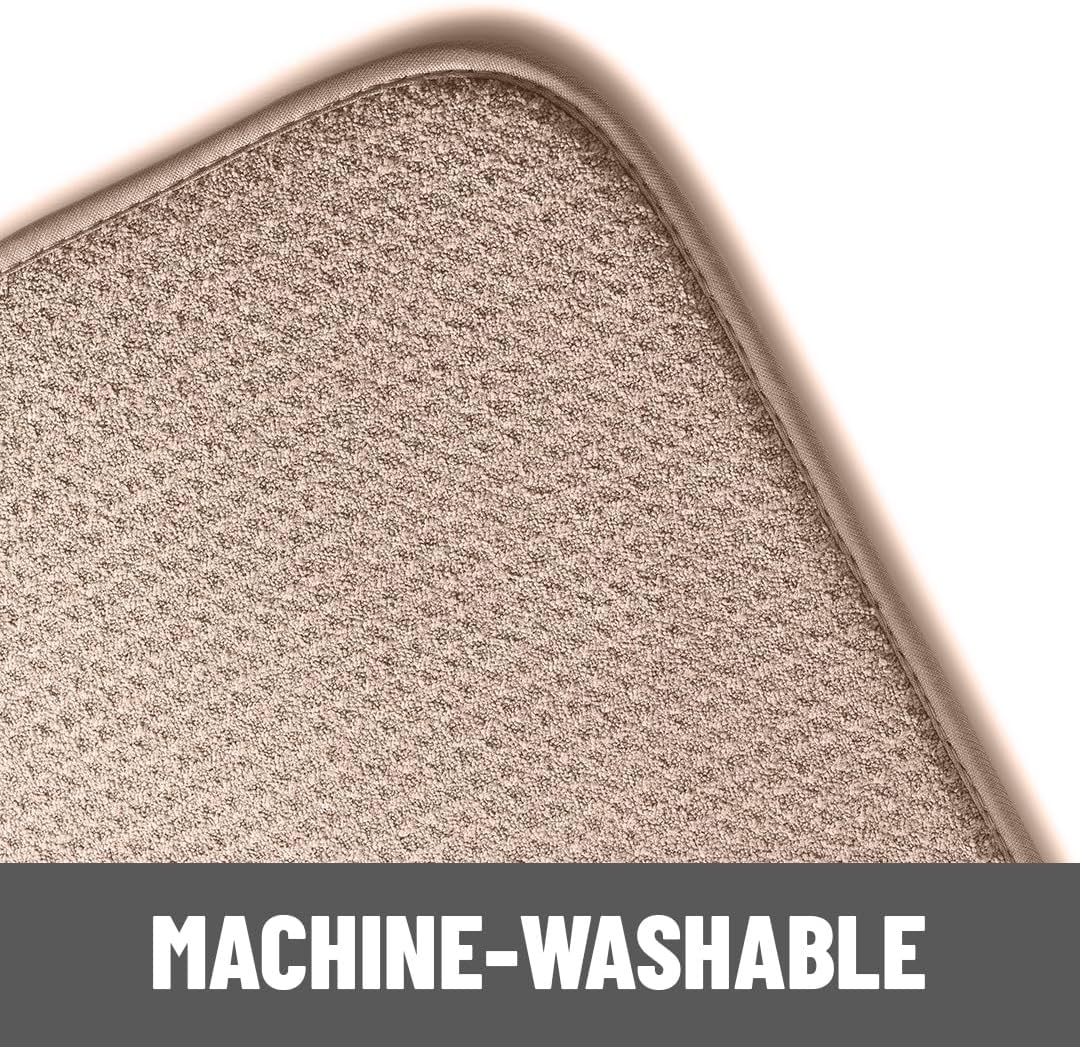 Dish Drying Mat Microfibre Supfer Soft Extra Absorbent Non-Slip Kitchen Dish Drying Draining Mats for Kitchen Counter Brown, 2 Pack