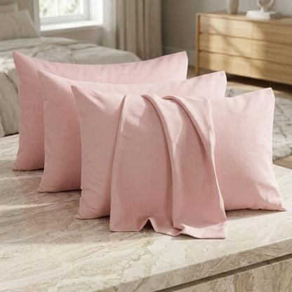 4 Pack Microfiber Pillowcases 50x75cm Standard Size Soft Breathable Pillow Covers with Envelope Closure Smooth Brushed Bedding Set