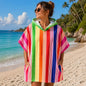 Adult Hooded Beach Towel Poncho Quick Dry Changing Robe Sand Free Lightweight Swim Cover Up 108 x 85cm for Beach Swimming Surfing Gym Camping Travel