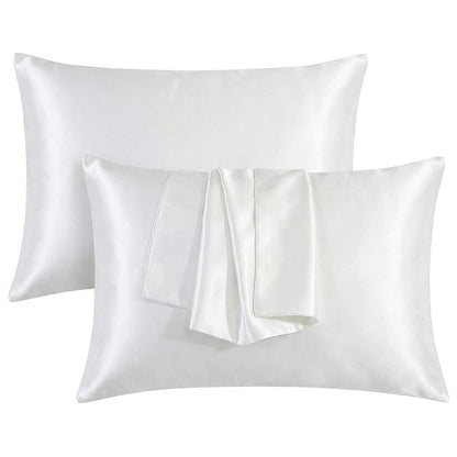 Satin Silk Pillowcases for Hair and Skin 2 Pack Standard Size 50x75cm Envelope Closure Pillow Case