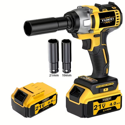 Cordless Impact Wrench with Lithium Ion Battery & Fast Charger, Heavy Duty Electric Torque Wrench for Car Repair, Home Maintenance, DIY & Workshop Projects