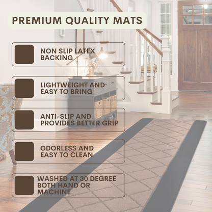 Non-Slip Gel Mat Greek Style Geometric Hallway Rug Runner Kitchen Floor Mat Uk