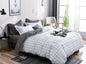 Printed Microfibre Duvet Cover Set Reversible Geometric Bedding