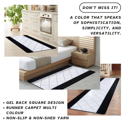 Non-Slip Gel Mat Greek Style Geometric Hallway Rug Runner Kitchen Floor Mat Uk