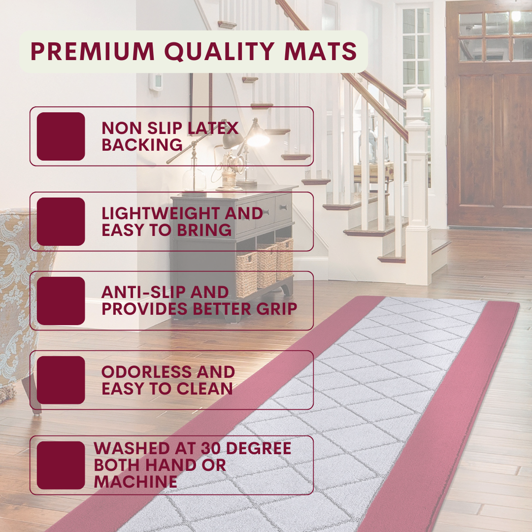 Non-Slip Gel Mat Greek Style Geometric Hallway Rug Runner Kitchen Floor Mat Uk