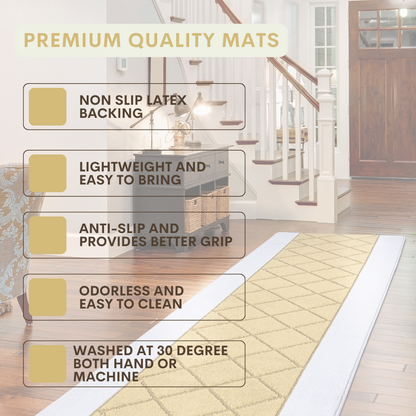 Non-Slip Gel Mat Greek Style Geometric Hallway Rug Runner Kitchen Floor Mat Uk