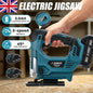 Brushless Cordless Electric Jigsaw (Machine Only)  Variable Speed Jig Saw with 0°–45° Bevel Cutting, Battery Level Indicator & Ergonomic Grip for Wood, PVC & Metal