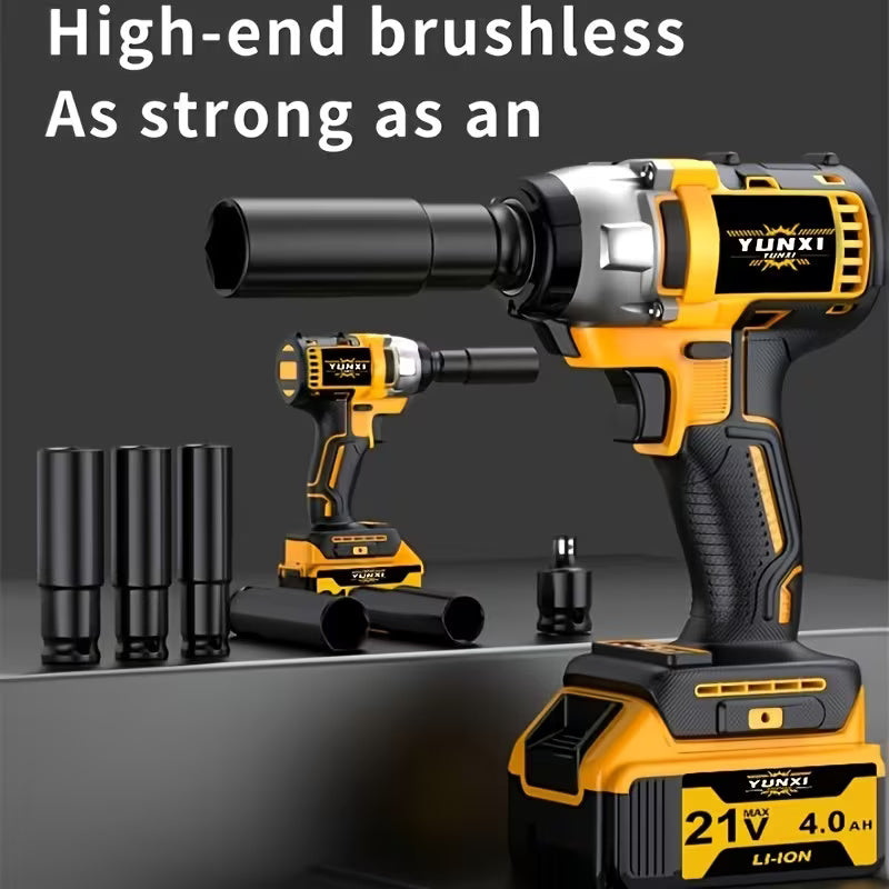 Cordless Impact Wrench with Lithium Ion Battery & Fast Charger, Heavy Duty Electric Torque Wrench for Car Repair, Home Maintenance, DIY & Workshop Projects