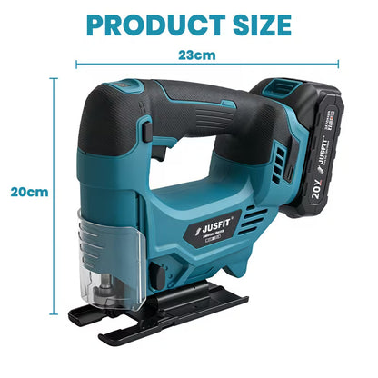 Brushless Cordless Electric Jigsaw (Machine Only)  Variable Speed Jig Saw with 0°–45° Bevel Cutting, Battery Level Indicator & Ergonomic Grip for Wood, PVC & Metal