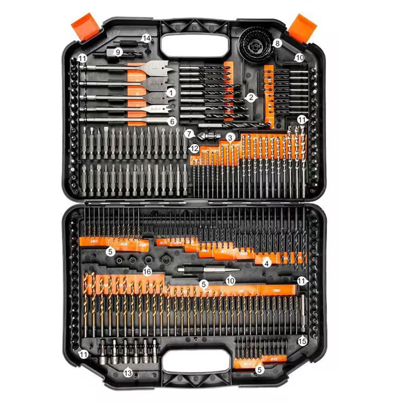 246PCS Professional Drill Bit & Screwdriver Bit Set  Titanium Coated HSS Drill Bits for Wood, Metal & Masonry with Magnetic Bit Holder & Storage Case