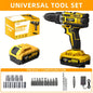 Cordless Electric Drill Set with Lithium Battery, Rechargeable Impact Drill & Screwdriver Combo Tool, Multifunctional Hand Drill for DIY, Home Repair, Craft Projects & Maintenance