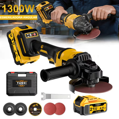 Cordless Angle Grinder with Lithium Battery, Compact Electric Grinding & Polishing Tool with Side Handle, Portable Power Tool for Metal Cutting, Surface Finishing & DIY Projects