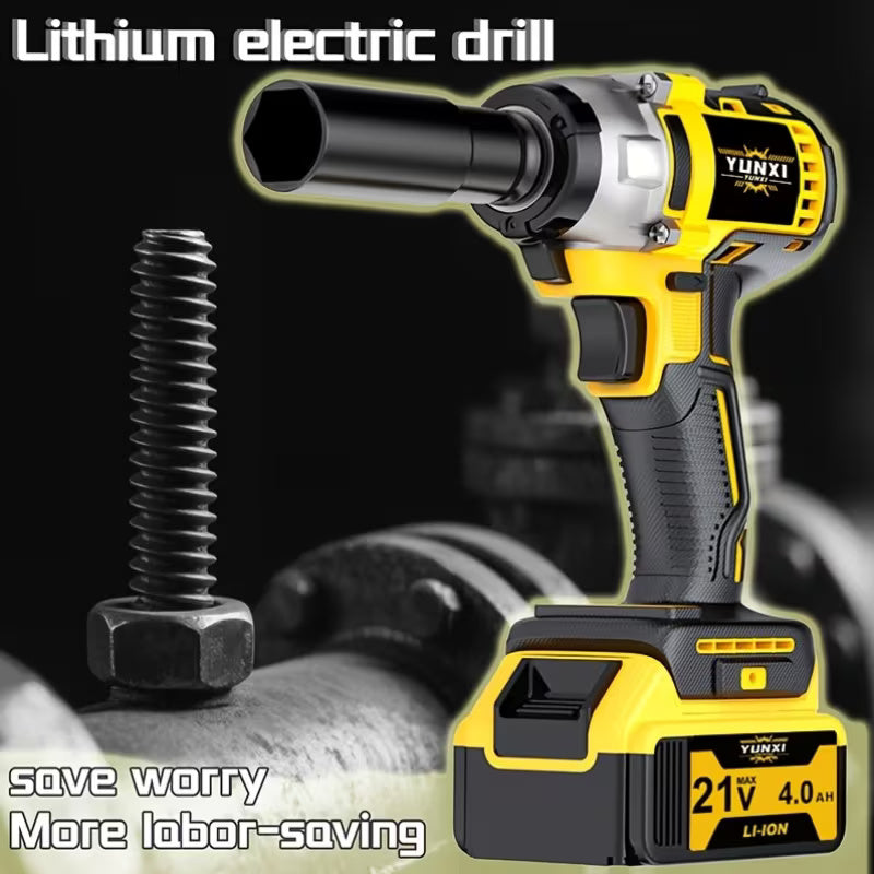 Cordless Impact Wrench with Lithium Ion Battery & Fast Charger, Heavy Duty Electric Torque Wrench for Car Repair, Home Maintenance, DIY & Workshop Projects