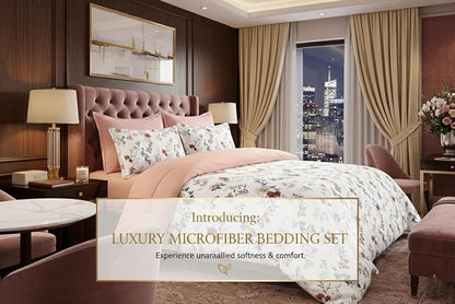 Luxury Microfiber Duvet Cover Set 3 Piece  Ultra Soft Breathable Quilt Cover with Hidden Zipper Closure  Lightweight Hypoallergenic Bedding Set with 2 Pillowcases