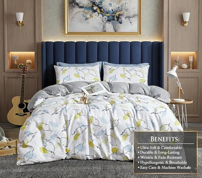 Luxury Microfiber Duvet Cover Set 3 Piece  Ultra Soft Breathable Quilt Cover with Hidden Zipper Closure  Lightweight Hypoallergenic Bedding Set with 2 Pillowcases