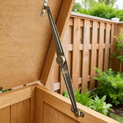Wooden Garden Potting Shed with Lift Up Roof & Double Doors Outdoor Garden Storage Cabinet with Shelf Compact Wooden Tool Storage for Patio, Balcony & Allotment