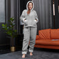 Women's Pyjama Set Snow Fleece Full Zip Hooded Top Nightwear PJ Set