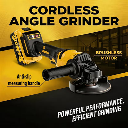 Cordless Angle Grinder with Lithium Battery, Compact Electric Grinding & Polishing Tool with Side Handle, Portable Power Tool for Metal Cutting, Surface Finishing & DIY Projects