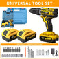 Cordless Electric Drill Set with Lithium Battery, Rechargeable Impact Drill & Screwdriver Combo Tool, Multifunctional Hand Drill for DIY, Home Repair, Craft Projects & Maintenance