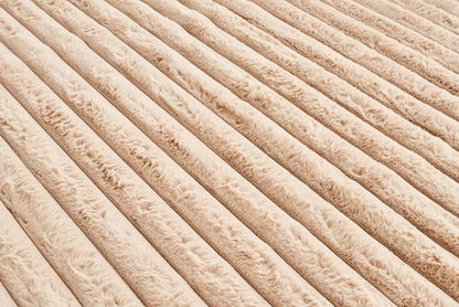 Luxury Faux Fur Shaggy Area Rug  Ultra Soft Plush Striped Non Slip Floor Carpet for Living Room, Bedroom, Lounge & Nursery  120 x 170cm