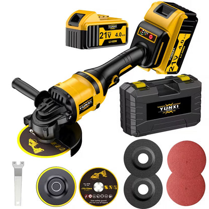 Cordless Angle Grinder with Lithium Battery, Compact Electric Grinding & Polishing Tool with Side Handle, Portable Power Tool for Metal Cutting, Surface Finishing & DIY Projects