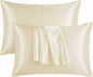 2 Pack Satin Pillowcases 50x75cm Standard UK Size  Soft 100% Polyester Satin Pillow Covers with Envelope Closure, Smooth Lightweight Machine Washable Bedding Pillowcase Set for Home & Bedroom