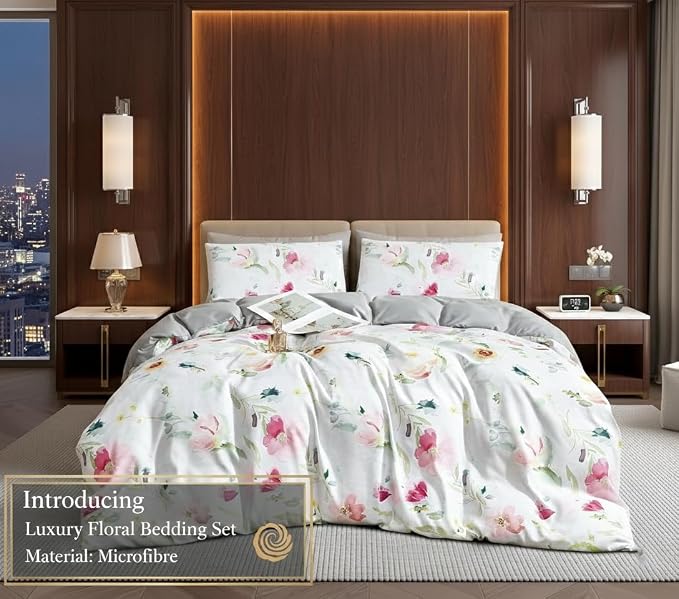 Luxury Microfiber Duvet Cover Set 3 Piece  Ultra Soft Breathable Quilt Cover with Hidden Zipper Closure  Lightweight Hypoallergenic Bedding Set with 2 Pillowcases