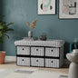 6 Drawer Ottoman Storage Bench with Velvet Cord Finish  Fabric Storage Chest, Padded Footstool Seat, Multipurpose Bedroom, Living Room & Hallway